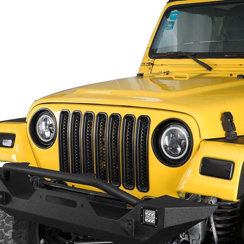 Hooke Road غطاء حواف مصابيح Wrangler TJ باللون الأسود غير اللامع لسيارة جيب رانجلر TJ من 1997-2006 (زوج) - Image 5