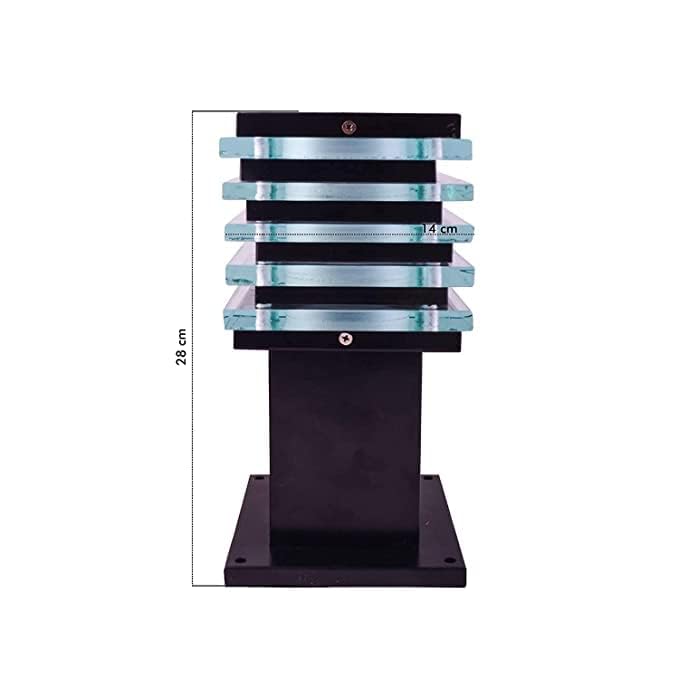 LEGEEN Metal Waterproof Ice Cube Gate Light Lamp Suitable For:- Garden Exterior Entrence Home Main Pillar Entryway Decorative Outdoor Lighting Pack Of-2, Corded Electric, LED, Black - Image 4