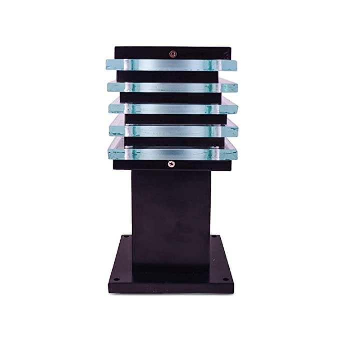 LEGEEN Metal Waterproof Ice Cube Gate Light Lamp Suitable For:- Garden Exterior Entrence Home Main Pillar Entryway Decorative Outdoor Lighting Pack Of-2, Corded Electric, LED, Black - Image 5