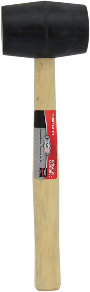 RoadPro RoadPro Rubber Mallet with Wooden Handle 16oz SST50102 Dead Blow Hammer Rubber Headed16 Ounce  - Image 3