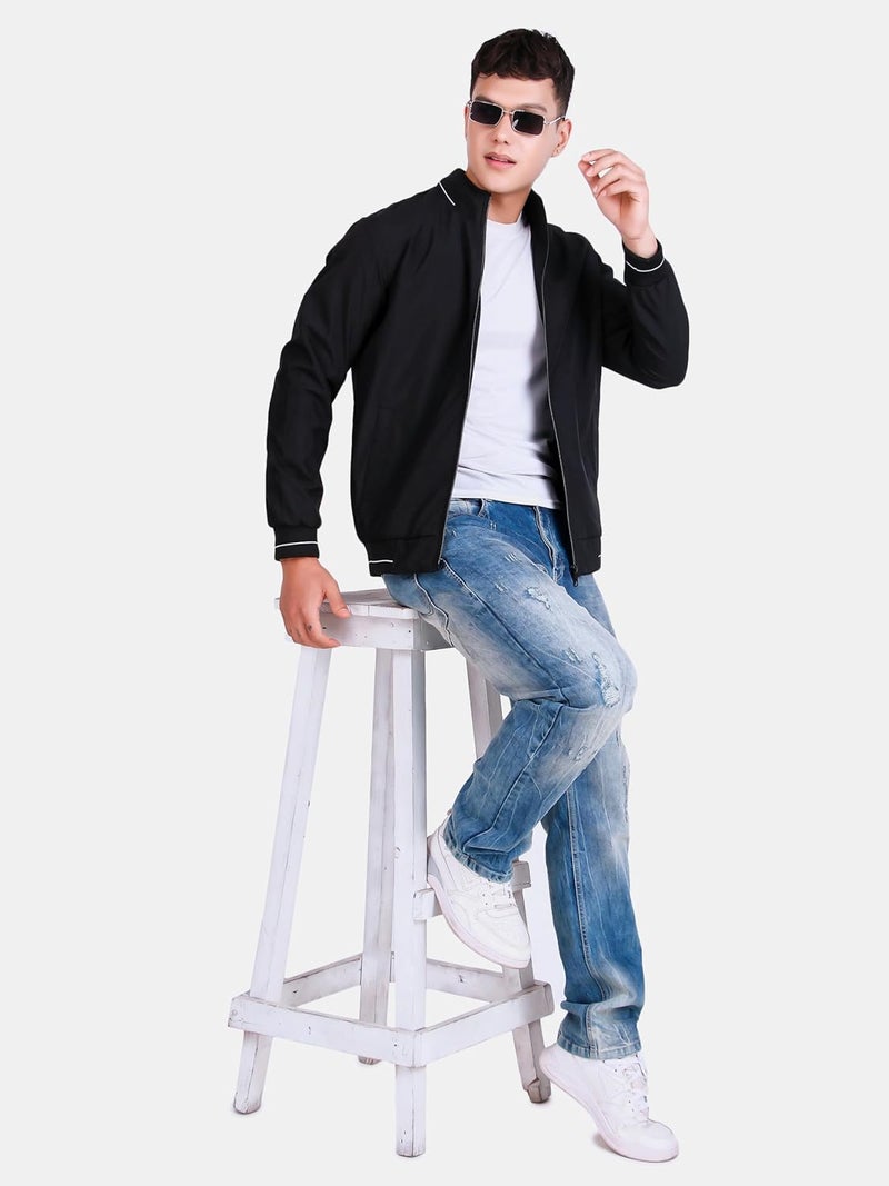Celary Men's Bomber Jacket | Lightweight Casual Zip-Up Jacket | Stylish Slim Fit Outerwear for All Seasons - Image 4