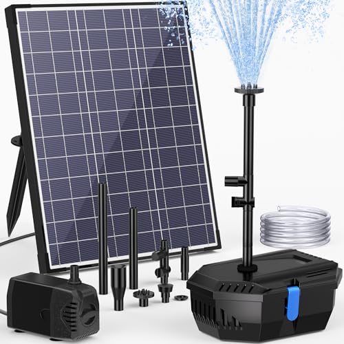 NFESOLAR Solar Pond Filter Fountain 20W Solar Pond Pump with Pond Filter 164FT Cord 66FT Tubing for Outdoor Small Pond 120300 Gallons Fish Tank Pool Garden Waterscape N3222 - Image 1