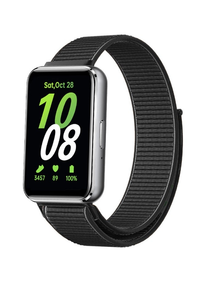 HablTech Nylon Strap Suitable for Samsung Fit 3 Sports Watchband Black(Black) - Image 2