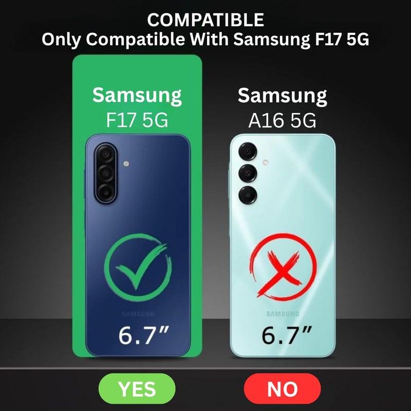 ShieldTech غطاء خلفي + واقي شاشة لهاتف سامسونج جالاكسي F17 5G | شفاف أسود | غطاء هاتف مضاد للاصفرار من TPU و PC لهاتف سامسونج جالاكسي F 17 / F17 5G | حماية 360 درجة - Image 5