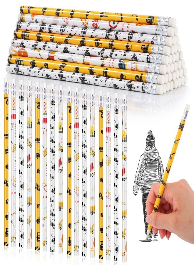 Teling 48 Pcs Construction Party Favors Fun Pencils in Bulk with Eraser for Theme Birthday Supplies Wooden Number 2 Graphite Pencils for Students Back to School Gifts Classroom Birthday Supplies - Image 1