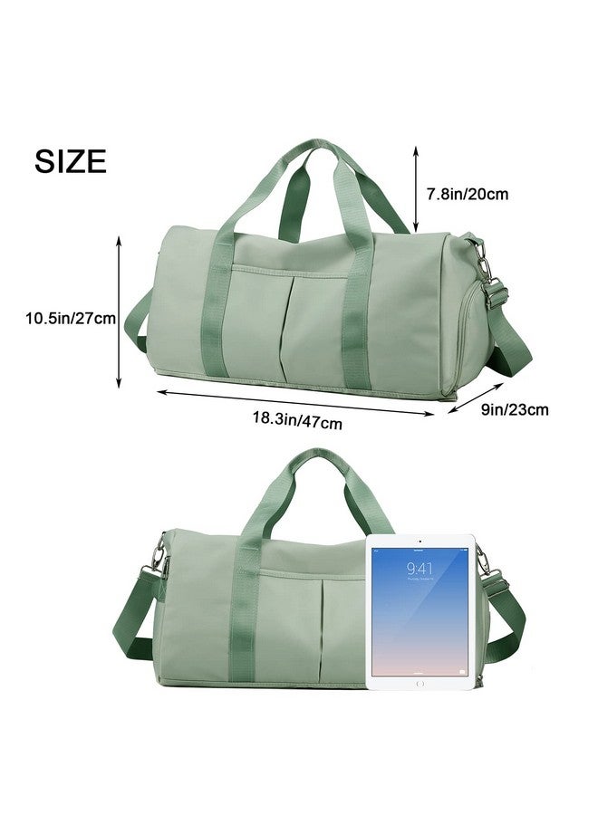 Forestfish Sports Gym Bag Travel Duffel Bag with Dry Wet Pocket & Shoes Compartment for Women and Men, Green, Medium,Large, - Image 2
