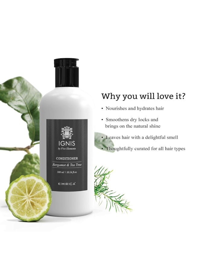 KIMIRICA Ignis Daily Mild Shampoo & Conditioner Hair Care Duo For Men with Goodness of Bergamot and Tea Tree, 100% Vegan, Paraben and SLS Free For All Hair Types (300ml | 300ml) - Image 3