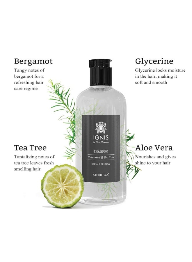 KIMIRICA Ignis Daily Mild Shampoo & Conditioner Hair Care Duo For Men with Goodness of Bergamot and Tea Tree, 100% Vegan, Paraben and SLS Free For All Hair Types (300ml | 300ml) - Image 4