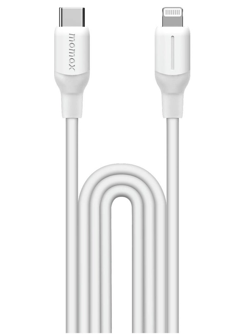 Momax - 1-Link Flow [35W] USB-C to Lightning Cable 1.2 meter [MFI Certified] Fast Charge PD 3.0 - White - Image 1