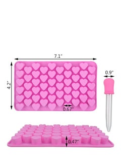 Oasisgalore Silicone Mini Heart Molds with Droppers – Heart-Shaped Molds for Ice, Cake (Pink).  - Image 2