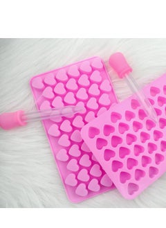Oasisgalore Silicone Mini Heart Molds with Droppers – Heart-Shaped Molds for Ice, Cake (Pink).  - Image 3