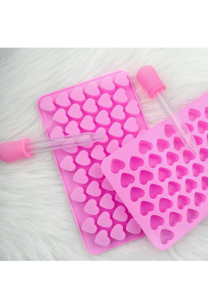 Oasisgalore Silicone Mini Heart Molds with Droppers – Heart-Shaped Molds for Ice, Cake (Pink).  - Image 3