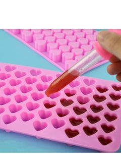 Oasisgalore Silicone Mini Heart Molds with Droppers – Heart-Shaped Molds for Ice, Cake (Pink).  - Image 4