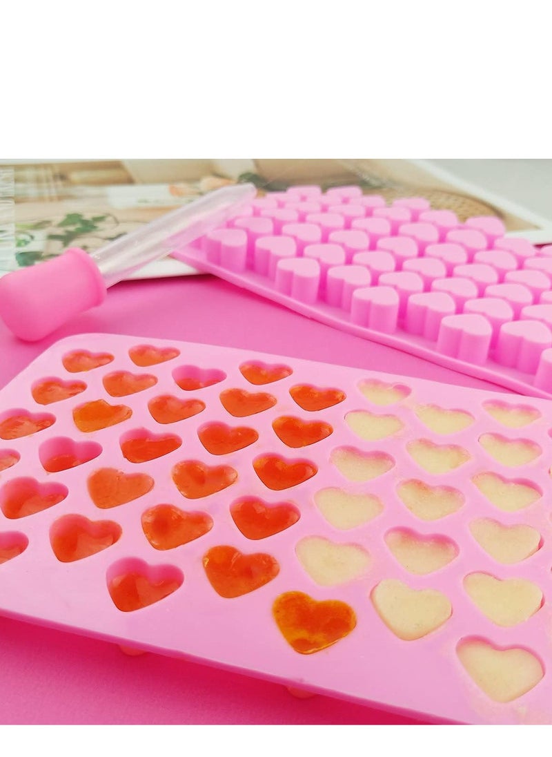 Oasisgalore Silicone Mini Heart Molds with Droppers – Heart-Shaped Molds for Ice, Cake (Pink).  - Image 5
