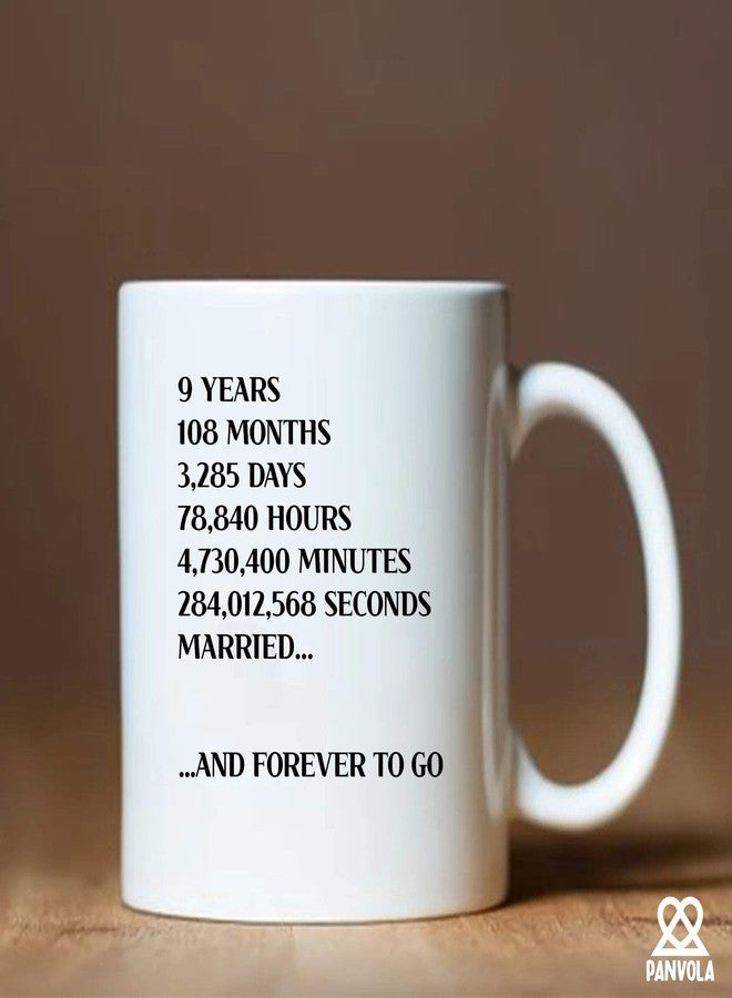 Panvola 9 Years 108 Months 3285 Days 9 Years Anniversary For Couple 9th Year For Boyfriend Girlfriend Wife Husband Partners Valentines Day Romantic Novelty Drinkware Ceramic Mug 11 oz White - Image 5