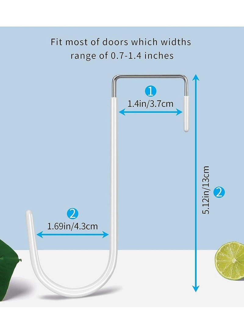 4 Pack Over the Door Hooks with Rubber Heavy Duty Organizer Hooks for Living Room Bathroom Bedroom Kitchen Ideal for Hanging Clothes Towels Hats Coats and Bags White - Image 2