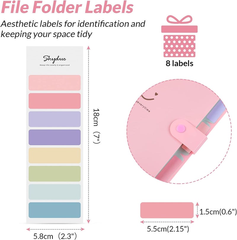 Skydue Expanding File Folder 5 Pockets, Letter A4 Paper Accordion Document Organizer (Pink) - Image 3