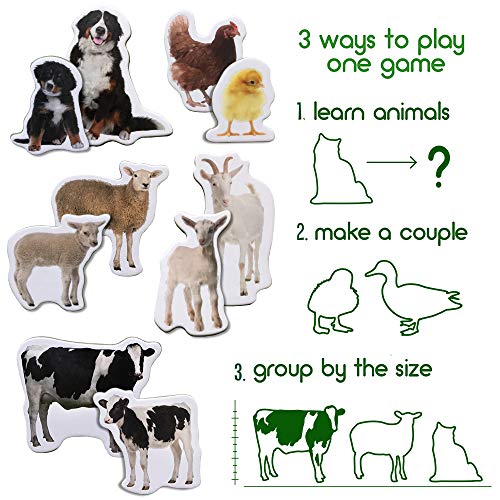 magdum Fridge Magnets for Toddlers - Magdum - 18 Farm Animal Magnets for Refrigerator – Safe Real Magnetic Animals Mom & Baby - Big Realistic magnets for Kids - Learning Toy Set - Children Educational Gift - Image 4