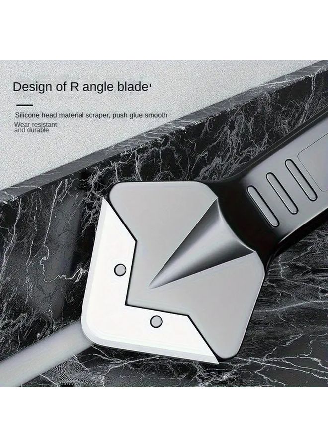 2 Sets 3 in 1 Multifunctional Glue Removal Caulking Tool Stainless Steel Head with 5 Replaceable Gaskets for Kitchen Bathroom Window Frame Seams - Image 2