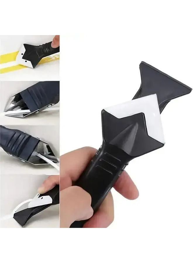 2 Sets 3 in 1 Multifunctional Glue Removal Caulking Tool Stainless Steel Head with 5 Replaceable Gaskets for Kitchen Bathroom Window Frame Seams - Image 5