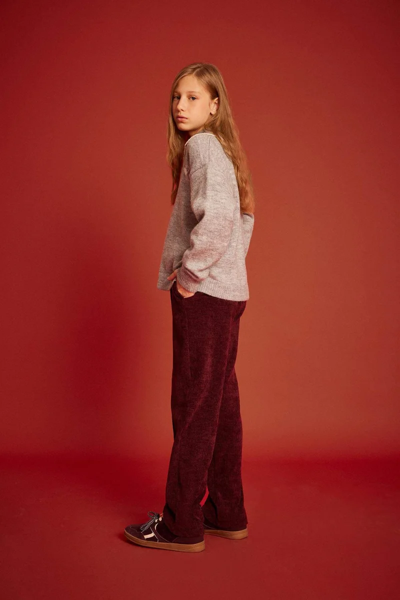 ديفاكتو Girl Wide Leg Velvet Trousers