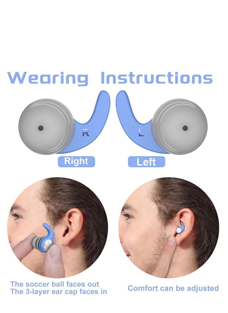 Y&D - Swimming Ear Plugs Waterproof Earplugs - 3 Pairs Silicone Reusable Swim for Adult Kids, Water Sports Showering, Bathing, Surfing Keep Out. - Image 1