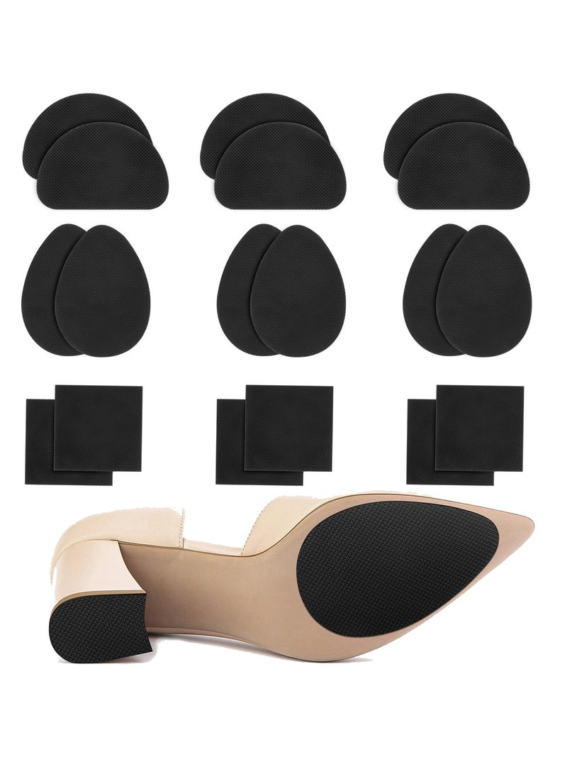 SUNSAR Non-Slip Shoe Pads, Self-Adhesive Rubber Sole Protector, 9 Pairs, Black - Image 1