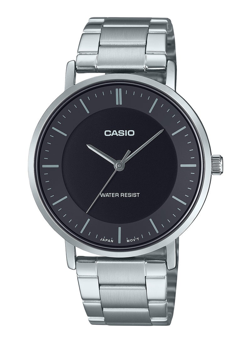 CASIO Analog Stainless Steel Black Dial Men's Watch MTP-VT04D-1E