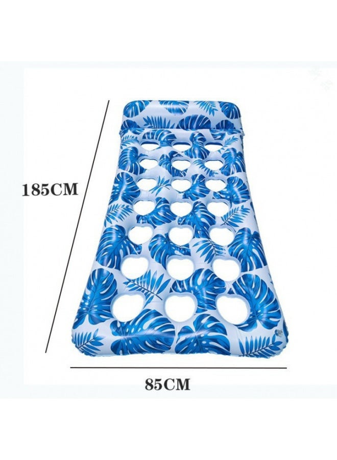 Inflatable Water Floating Bed With Heart-shaped Hole, Backrest Recliner, Mesh Hammock, Floating Bed For Swimming Pool