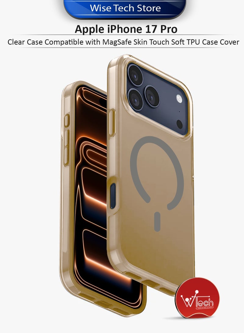 Wtech Apple iPhone 17 Pro 5G 2025 Clear Case Compatible with MagSafe Skin Touch Soft TPU Case Cover (MCMPMN) - Brown - Image 1