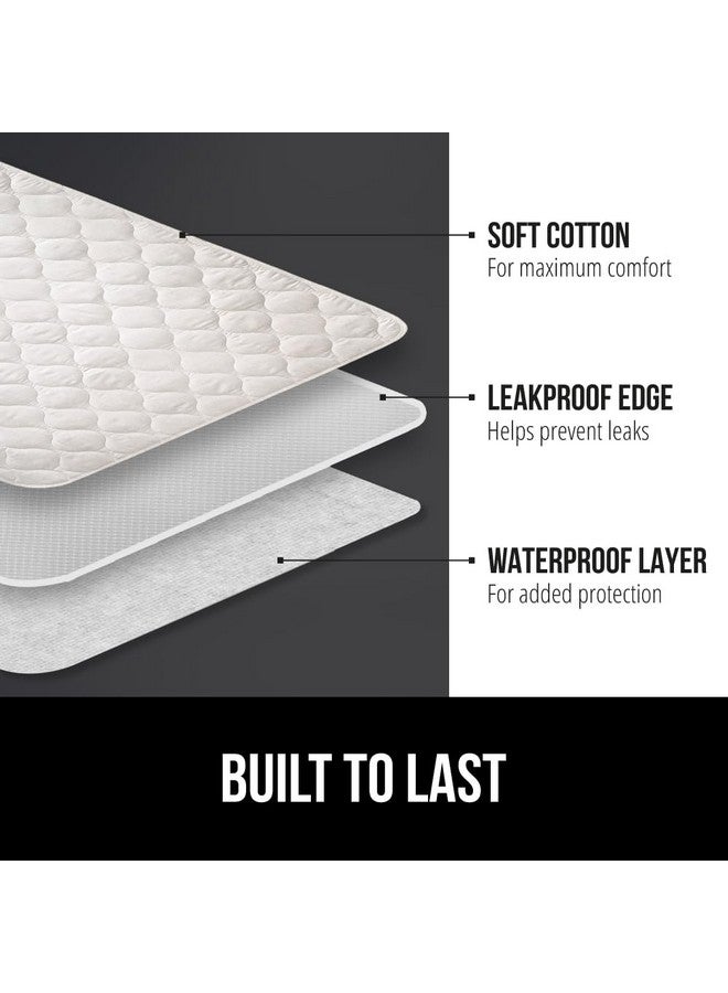 Gorilla Grip GORILLA GRIP Washable Toddler Mattress Incontinence Pads, Waterproof Bed Underpads, Absorbent Leak Proof, 34x36+19in Wings, 2 Pack Slip Resistant Pad Absorbs 8 Cups for Bedwetting Adults Kids, White  - Image 2