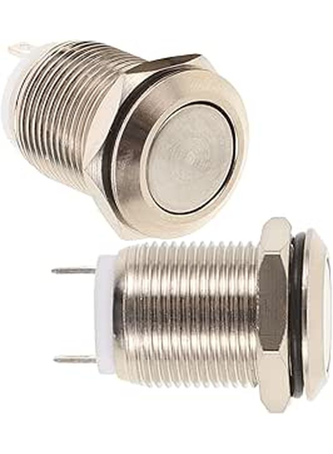 Doorbell Button Push Switch Illuminated Chime Self Reset Flat Solder Terminals 2pcs - Image 1