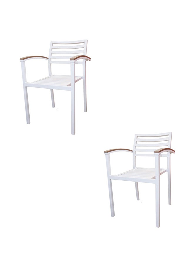 JILPHAR FURNITURE Jilphar Furniture Aluminum White Outdoor Chair 1288 set of 2pcs 
