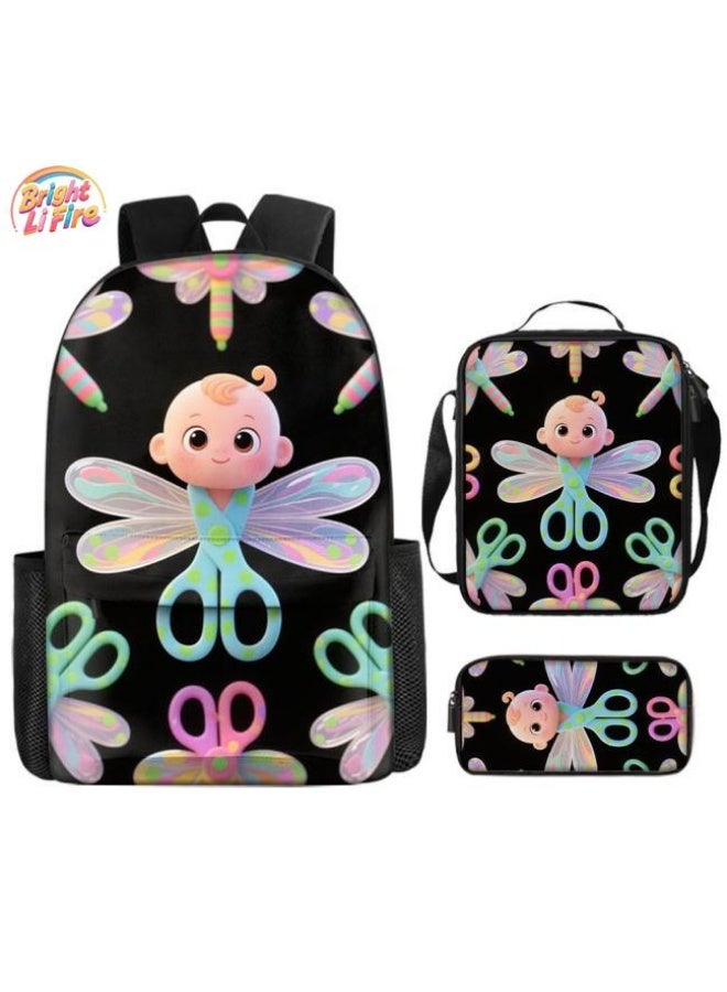 Bright Li Fire Full of youthful feeling! The new cartoon bag three-piece set is super cool for sports and travel (students, children, friends' outings, mountain climbing, schooling, etc. can be used) - 20 - Image 1