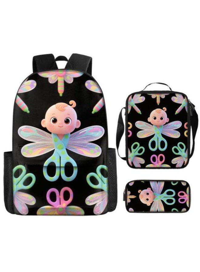 Bright Li Fire Full of youthful feeling! The new cartoon bag three-piece set is super cool for sports and travel (students, children, friends' outings, mountain climbing, schooling, etc. can be used) - 20 - Image 2