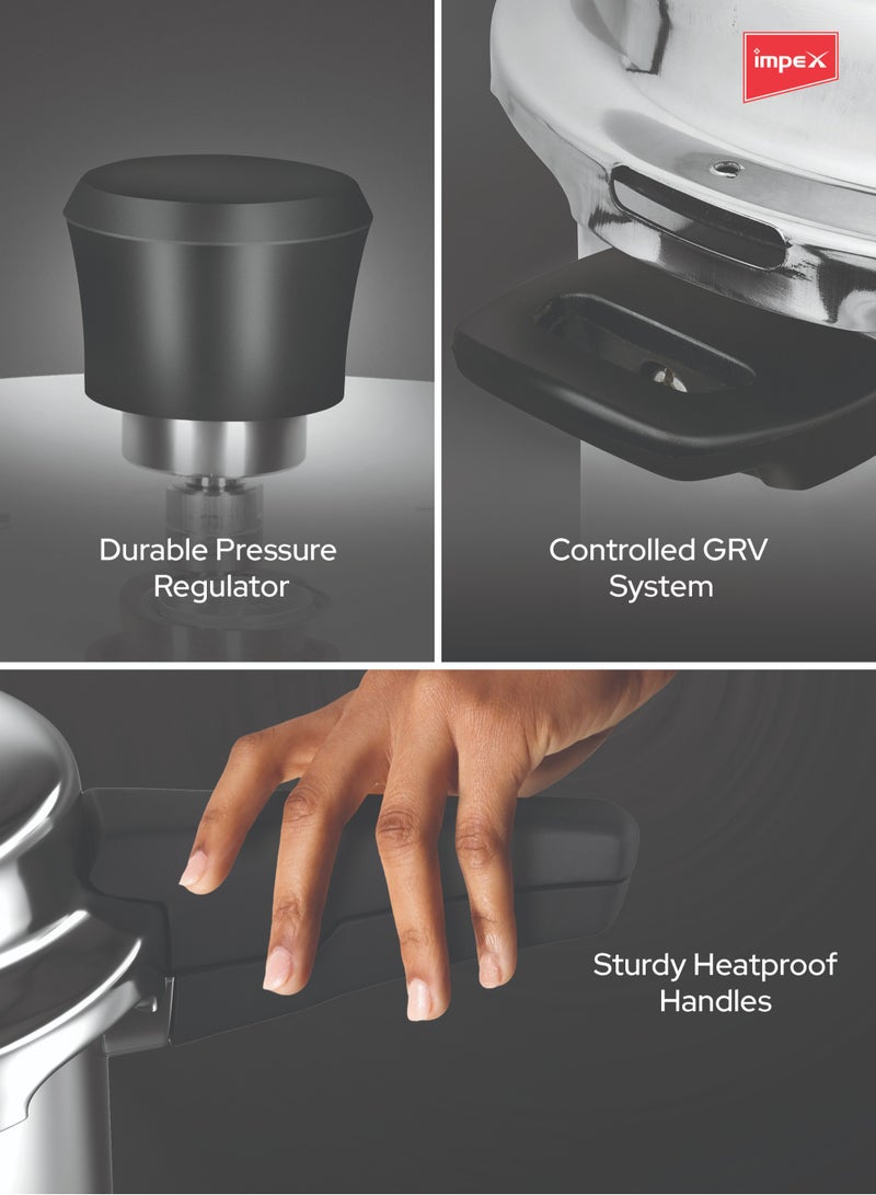 Impex Migo 3L Stainless Steel Pressure Cooker – Migo IFC 3 SS | Induction Base | Outer Lid Design | Compatible with Gas & Induction Cooktops | IFC 3SS - Image 3