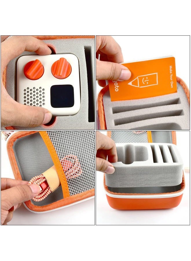 casmilee Travel Case Compatible with Yoto Mini – Kids Audio & Music Player, Holder Bag for Children's Speaker Plays Audiobook Cards - Orange - Image 5