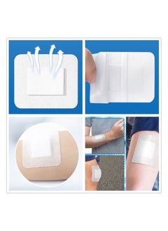 Generic 20 Pieces Bordered Gauze-Island Dressing is 10 x 10cm Wound Bandage Adhesive Patches Post Shower Pads Breathable Borders Individually Packed Pouches  - Image 2