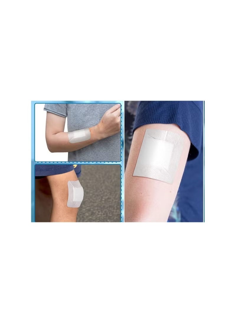 Generic - 20 Pieces Bordered Gauze-Island Dressing is 10 x 10cm Wound Bandage Adhesive Patches Post Shower Pads Breathable Borders Individually Packed Pouches - Image 1