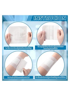 Generic 20 Pieces Bordered Gauze-Island Dressing is 10 x 10cm Wound Bandage Adhesive Patches Post Shower Pads Breathable Borders Individually Packed Pouches  - Image 5