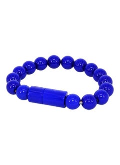 Data Sync USB Beaded Bracelet Cable Blue