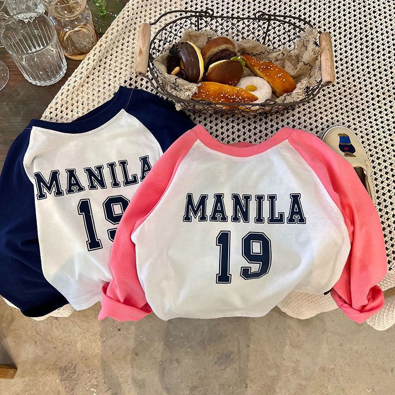 100 Cotton Color Matching Long Sleeve T-Shirt For Boys And Girls 2022 Autumn New Children'S Bottoming Shirt Baby Letter Top - Image 4