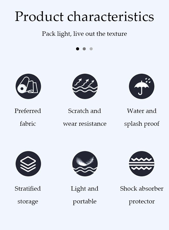 DUNISO 12-13.3 Inch Tablet Sleeve Bag with Handle and Shoulder Strap, Protective Shoulder Bag,Portable Oxford Cloth Waterproof Storage Bag, Scratch Resistant And Wear Resistant - Image 3