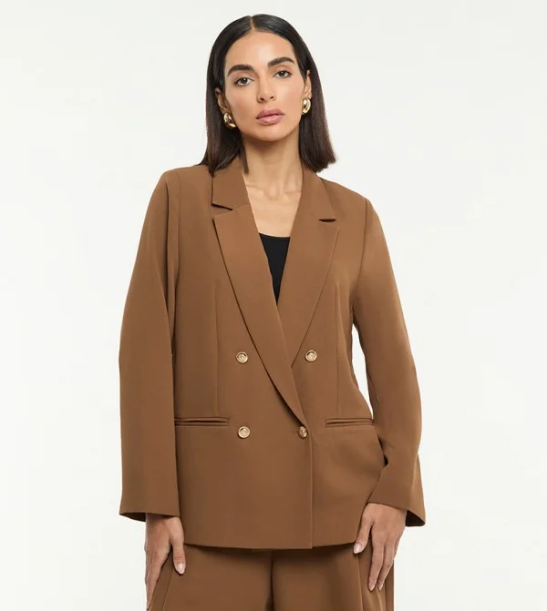 بي سي بي جي BCBG OVERSIZED DOUBLE BREASTED BLAZER