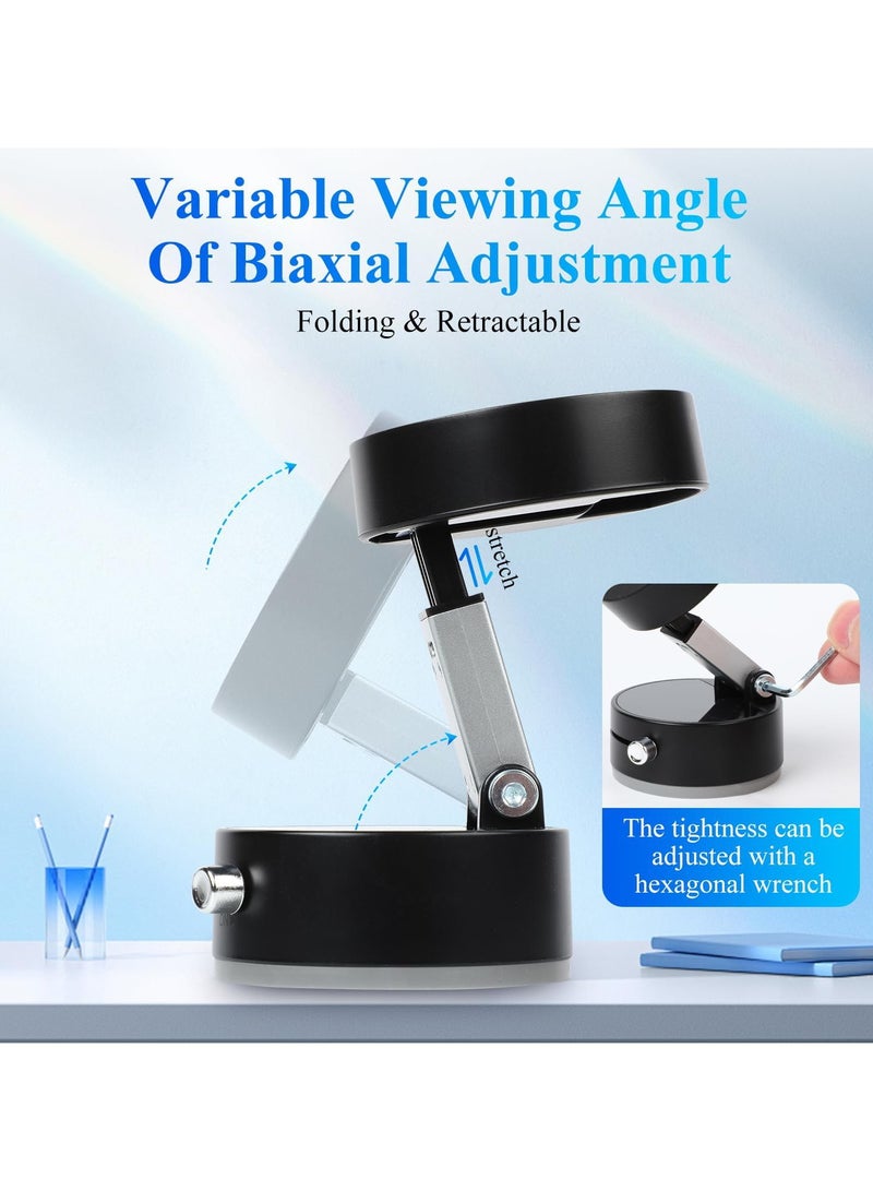 Vacuum Magnetic Suction Phone Holder, 2025 New Magnetic Suction Phone Mount, Foldable Portable Double-Sided Vacuum Magnetic adsorption Adjustable Mobile Phone Holder For All Phones Black