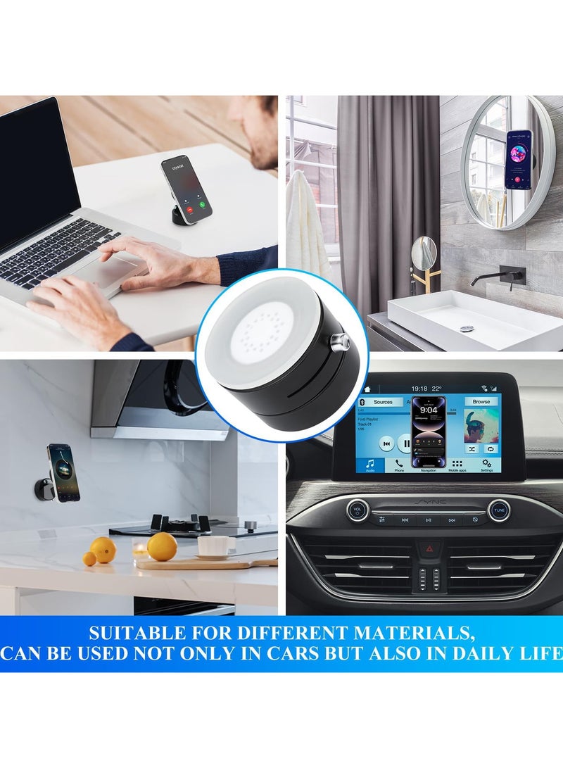 Vacuum Magnetic Suction Phone Holder, 2025 New Magnetic Suction Phone Mount, Foldable Portable Double-Sided Vacuum Magnetic adsorption Adjustable Mobile Phone Holder For All Phones Black