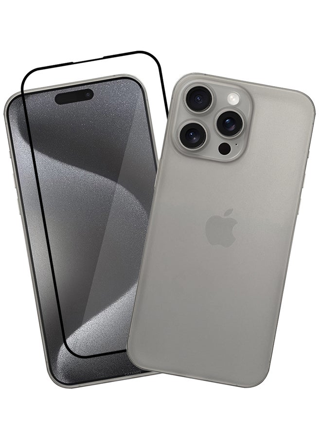 CATANES 2 Pack iPhone 15 Pro Max Case Cover and Screen Protector Air Skin Series Back Cover Sturdy Durable Thin Case Drop Protection Cover Clear Natural - Image 2