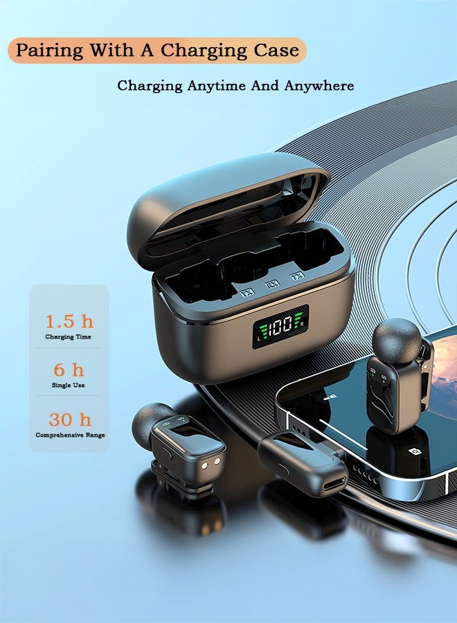 Wireless Lavalier Microphone for iPhone/Android, Mini Lapel Mic with Charging Case, Magnetic Clip, Noise Cancelling, Condenser Mic for Stream, Vlog, TikTok and YouTube  - Image 4