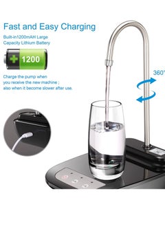 Phone Planet Water Dispenser Pump, Rechargeable Wireless Auto Water Gallon Pump Dispenser, Electric Water Drinking Portable Button Pump For Kitchen Home Office And Outdoor Camping  - Image 1