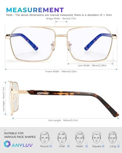 ANYLUV Blue Light Glasses Men/Women, Blue Light Blocking Glasses, Computer Screen Blocker Eyes Protection Glasses - Image 4